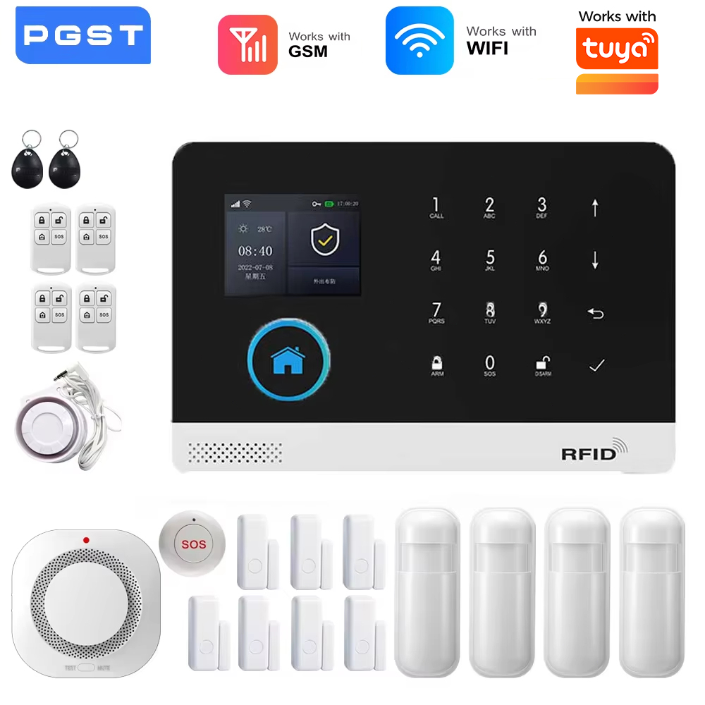 Home Security Front Door Camera - ระบบเตือนภัยสมาร์ทโฮม WiFi GSM สำหรับบ้าน พร้อมเซ็นเซอร์ตรวจจับความเคลื่อนไหว ไซเรนไร้สาย