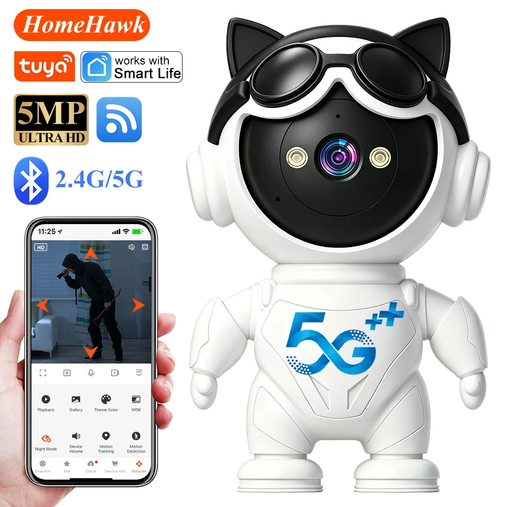 Home Security Robot - กล้อง IP ไร้สายอัจฉริยะ Tuya ขนาดเล็ก กล้อง