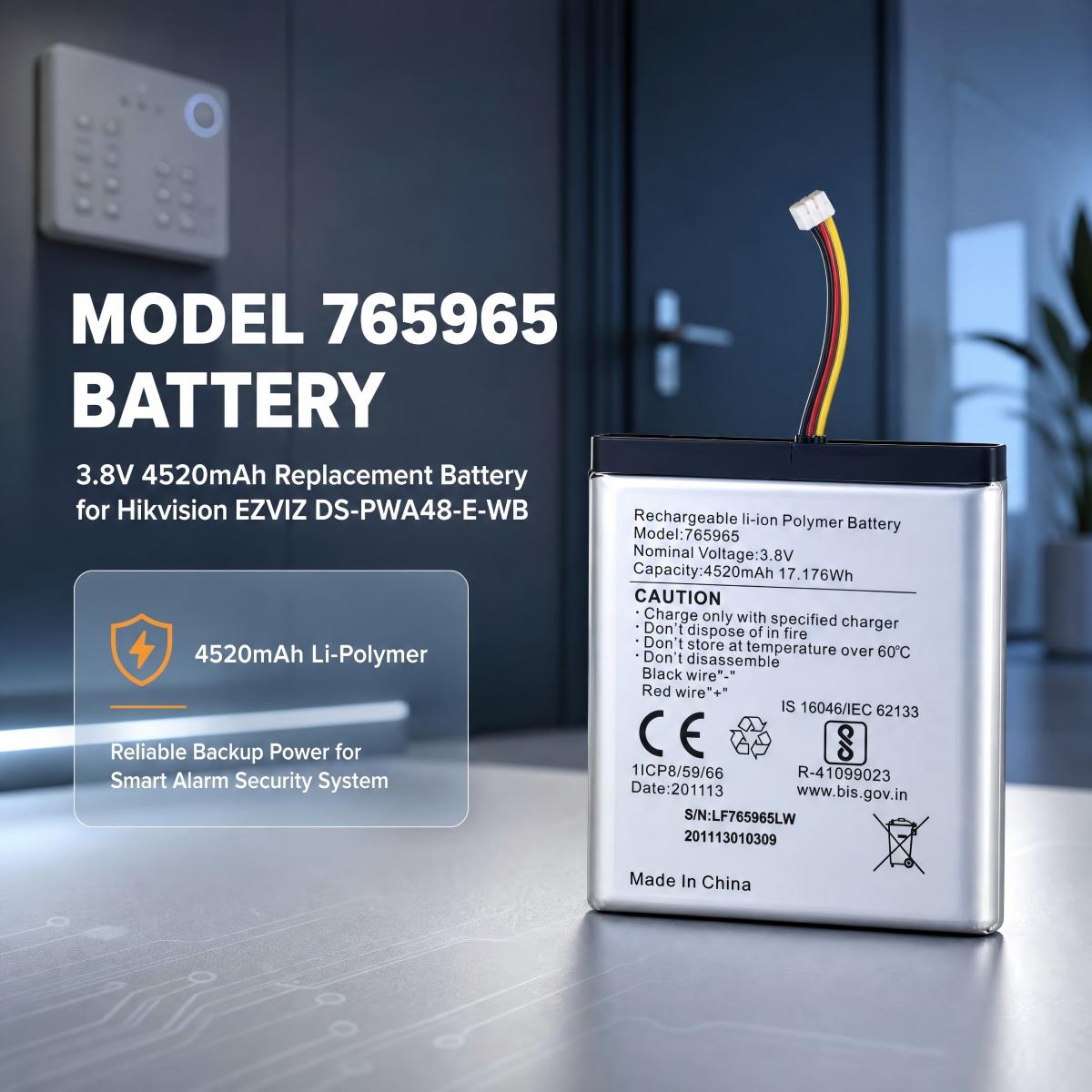 765965 แบตเตอรี่สำรอง Li-Polym - Home Security Battery Replacement บทวิจารณ์และราคา